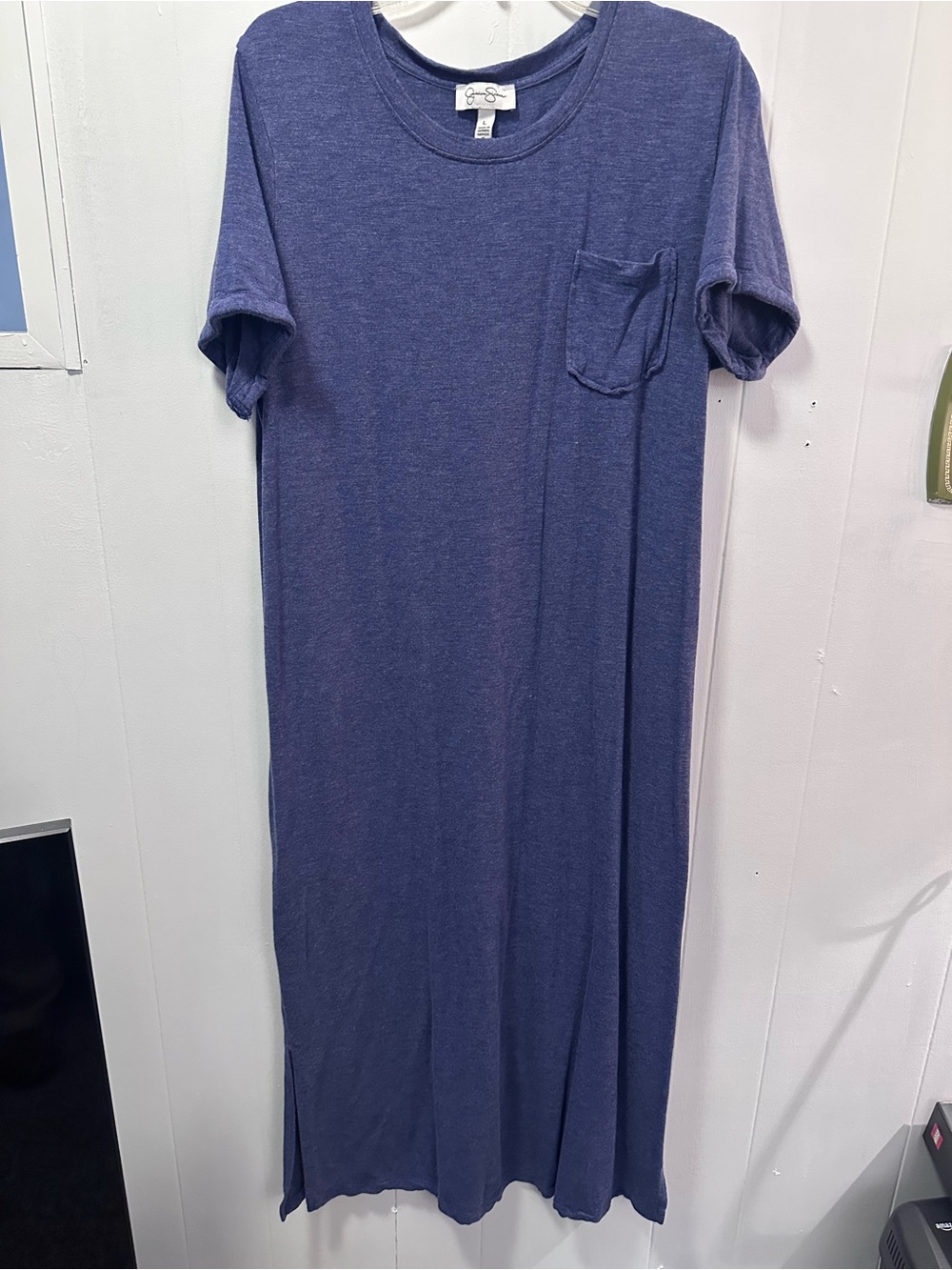 Jessica Simpson Indigo Short-Sleeve Pocket Maxi Dress
